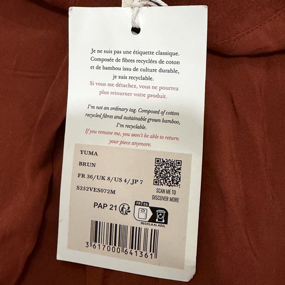 Sézane Women's Yuma Brown Fringe Jacket - Picture 12 of 13